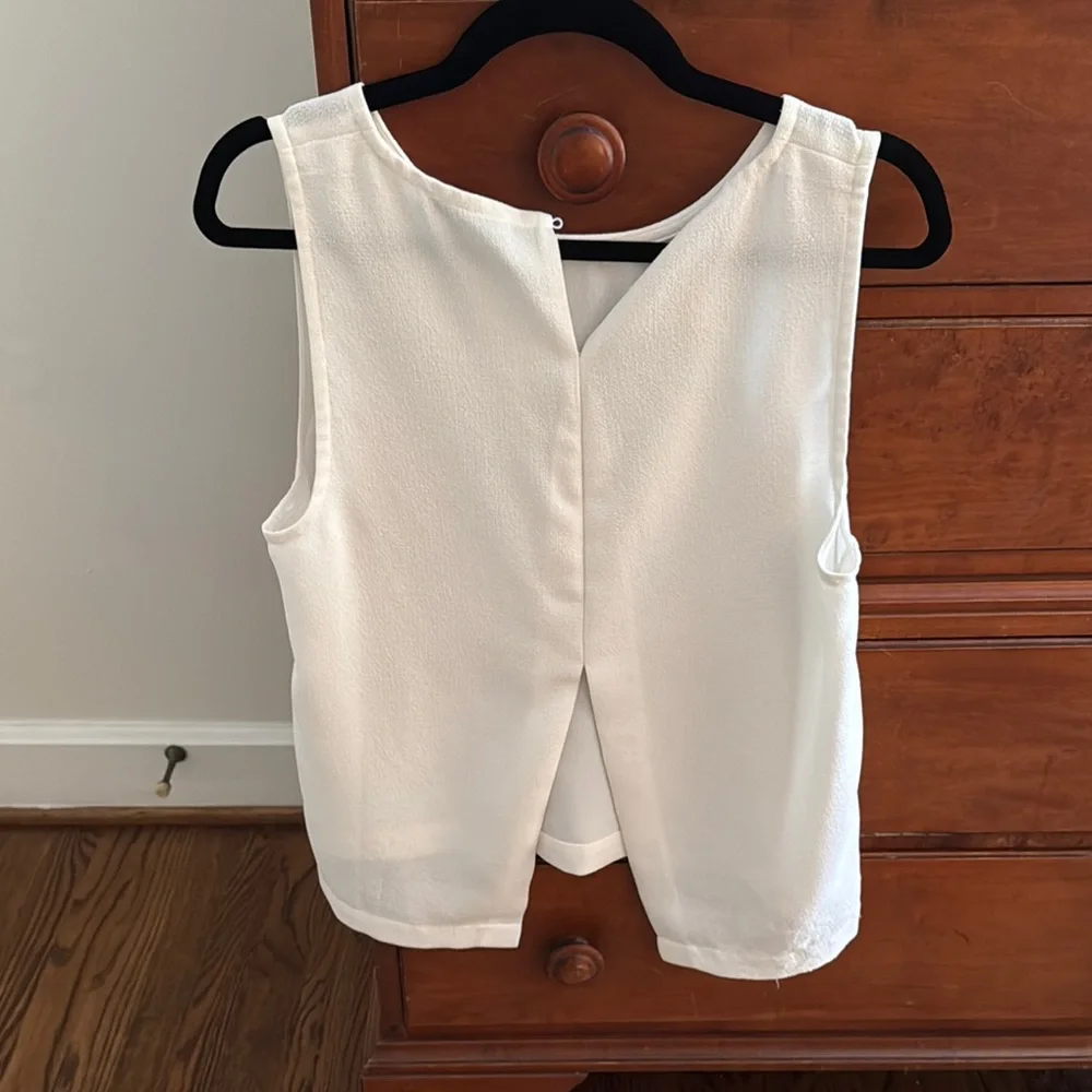 Madewell White Asymmetrical Sleeveless Tank - Picture 3 of 3